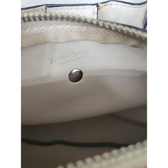 Zara Basics Collection Ivory Pebbled Leather‎ Purse Shoulder Bag - Picture 8 of 8